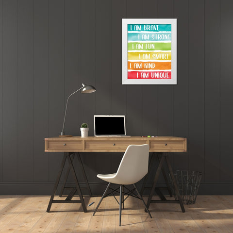 I Am Rainbow White Modern Wood Framed Art Print by Allen, Kimberly