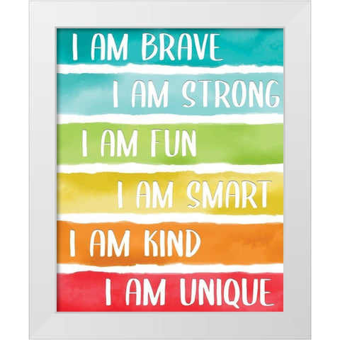 I Am Rainbow White Modern Wood Framed Art Print by Allen, Kimberly