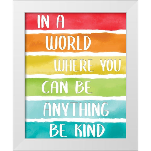 In A World Rainbow White Modern Wood Framed Art Print by Allen, Kimberly