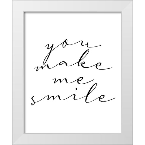 You Make Me Smile White Modern Wood Framed Art Print by Allen, Kimberly