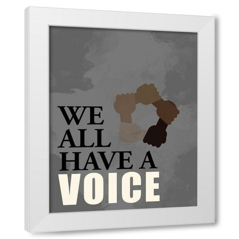 Voice White Modern Wood Framed Art Print by Allen, Kimberly