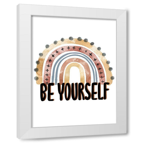 Be Yourself Rainbow V2 White Modern Wood Framed Art Print by Allen, Kimberly