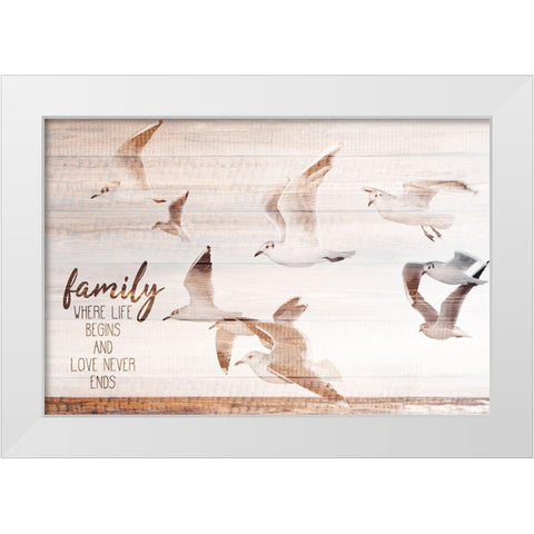 Love Never Ends White Modern Wood Framed Art Print by Allen, Kimberly
