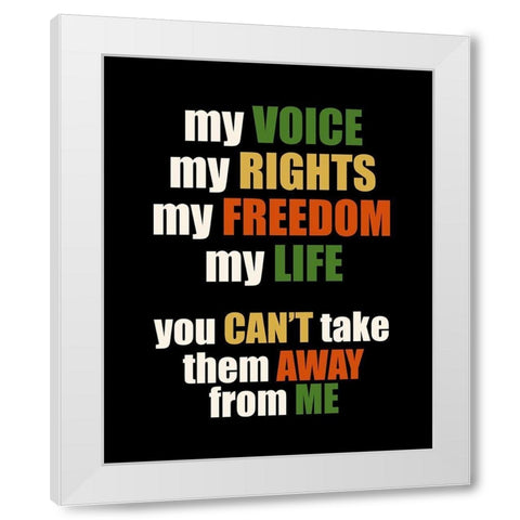 My Voice White Modern Wood Framed Art Print by Allen, Kimberly