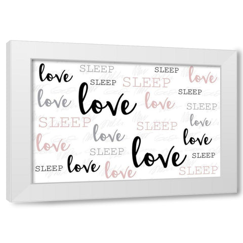 Love Love Love White Modern Wood Framed Art Print by Allen, Kimberly