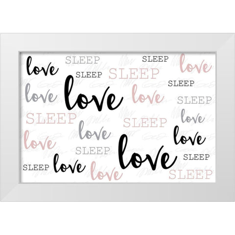Love Love Love White Modern Wood Framed Art Print by Allen, Kimberly