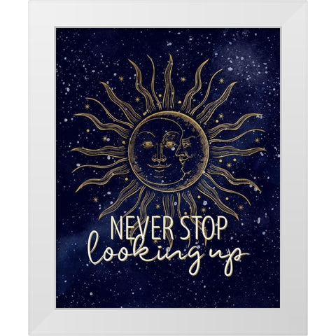 Sun Moon White Modern Wood Framed Art Print by Allen, Kimberly