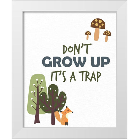 Woodland Playroom 3 White Modern Wood Framed Art Print by Allen, Kimberly