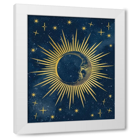 Moon No Words White Modern Wood Framed Art Print by Allen, Kimberly