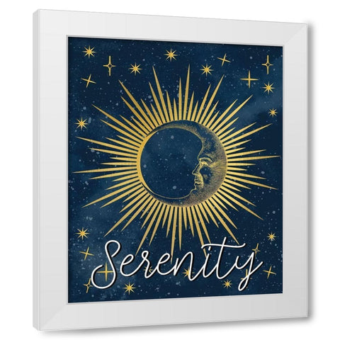 Moon Serenity White Modern Wood Framed Art Print by Allen, Kimberly