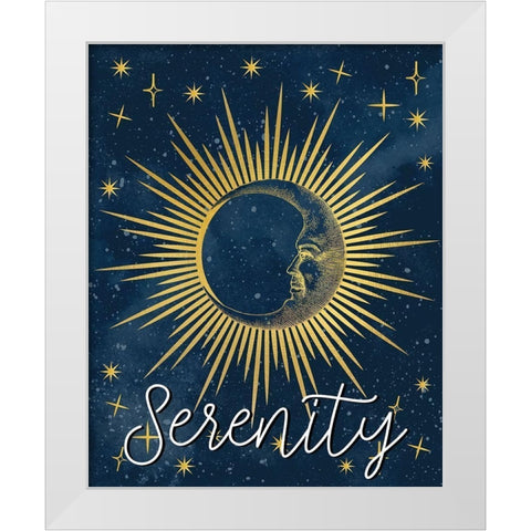 Moon Serenity White Modern Wood Framed Art Print by Allen, Kimberly