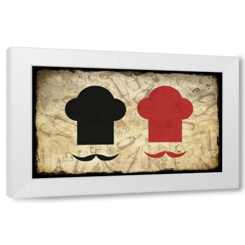 Black and Red Chef White Modern Wood Framed Art Print by Allen, Kimberly