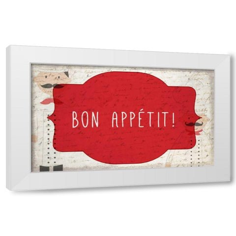 Bon Appetit White Modern Wood Framed Art Print by Allen, Kimberly