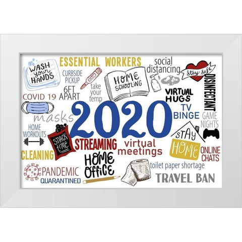 2020 The Year White Modern Wood Framed Art Print by Allen, Kimberly