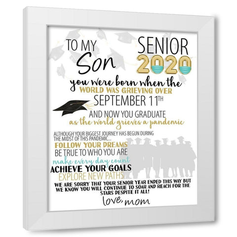 Senior 2020 Son 2 White Modern Wood Framed Art Print by Allen, Kimberly