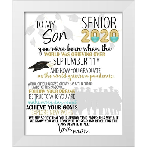 Senior 2020 Son 2 White Modern Wood Framed Art Print by Allen, Kimberly