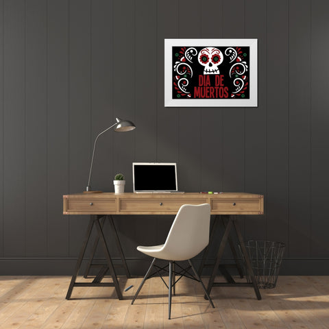 Dia De Muertos White Modern Wood Framed Art Print by Allen, Kimberly
