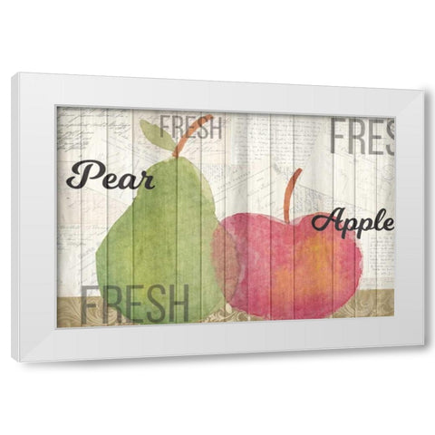 Apples and Pears White Modern Wood Framed Art Print by Allen, Kimberly