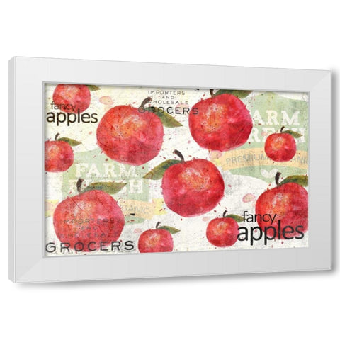 Fancy Apple White Modern Wood Framed Art Print by Allen, Kimberly
