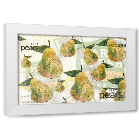 Fresh Pears White Modern Wood Framed Art Print by Allen, Kimberly