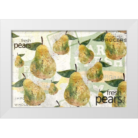 Fresh Pears White Modern Wood Framed Art Print by Allen, Kimberly
