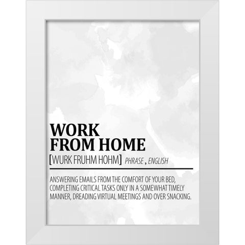 Work From Home 1 Watercolor BW White Modern Wood Framed Art Print by Allen, Kimberly