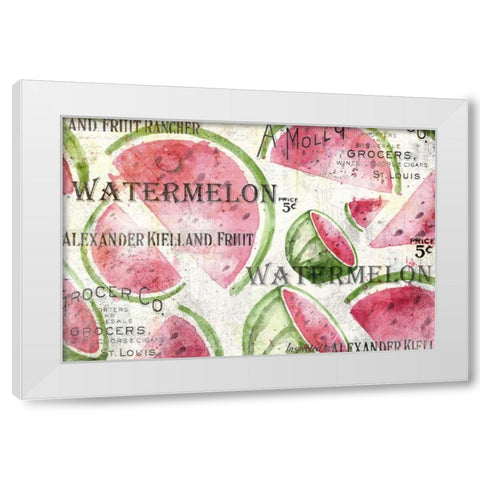 Watermelon Summer White Modern Wood Framed Art Print by Allen, Kimberly