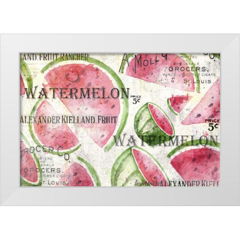 Watermelon Summer White Modern Wood Framed Art Print by Allen, Kimberly
