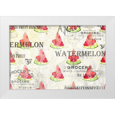Watermelon Summer 2 White Modern Wood Framed Art Print by Allen, Kimberly