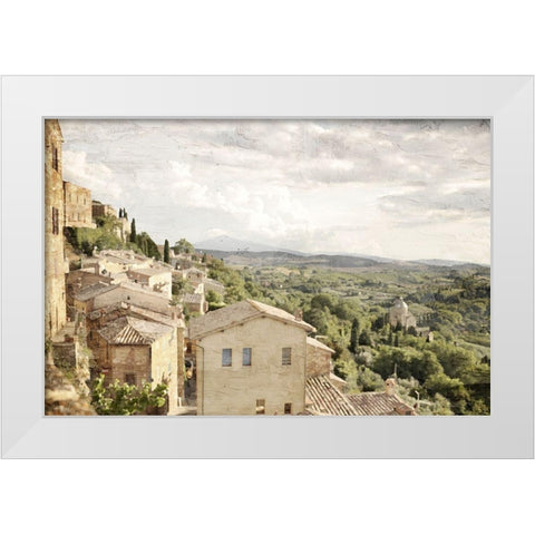 Tuscan Hillside White Modern Wood Framed Art Print by Allen, Kimberly