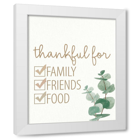 Thankful For White Modern Wood Framed Art Print by Allen, Kimberly