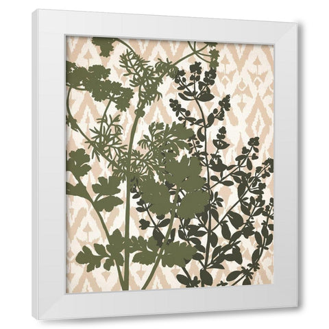 Ikat Botanical 1 White Modern Wood Framed Art Print by Allen, Kimberly