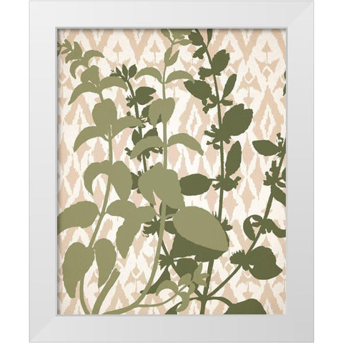 Ikat Botanical 2 White Modern Wood Framed Art Print by Allen, Kimberly