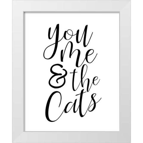 You Me Cats White Modern Wood Framed Art Print by Allen, Kimberly