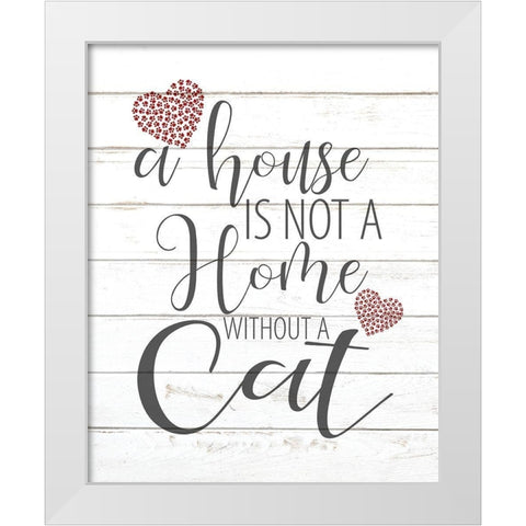 A House Cat White Modern Wood Framed Art Print by Allen, Kimberly