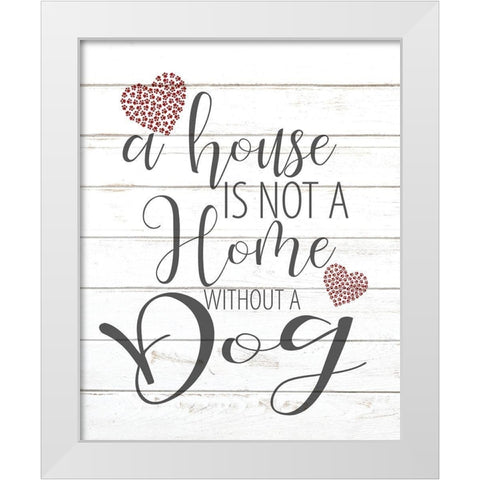 A House Dog White Modern Wood Framed Art Print by Allen, Kimberly