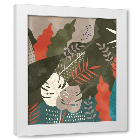 Tropic Green 1 White Modern Wood Framed Art Print by Allen, Kimberly