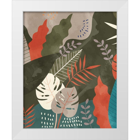 Tropic Green 1 White Modern Wood Framed Art Print by Allen, Kimberly
