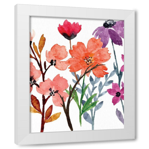 Wildflowers 1 White Modern Wood Framed Art Print by Allen, Kimberly