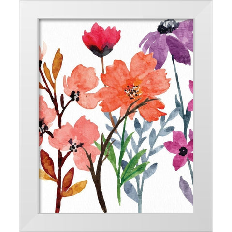 Wildflowers 1 White Modern Wood Framed Art Print by Allen, Kimberly