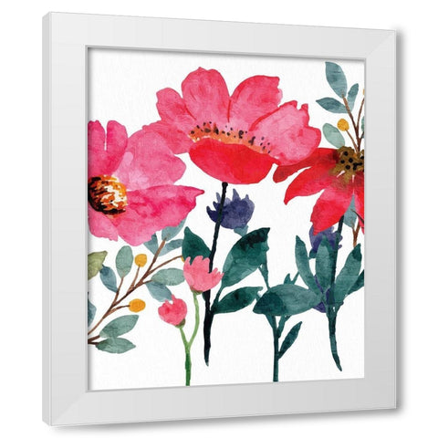 Wildflowers 3 White Modern Wood Framed Art Print by Allen, Kimberly