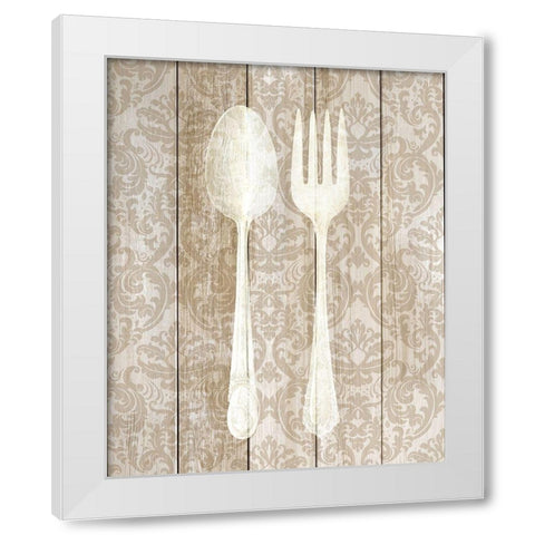 Cutlery 1 White Modern Wood Framed Art Print by Allen, Kimberly