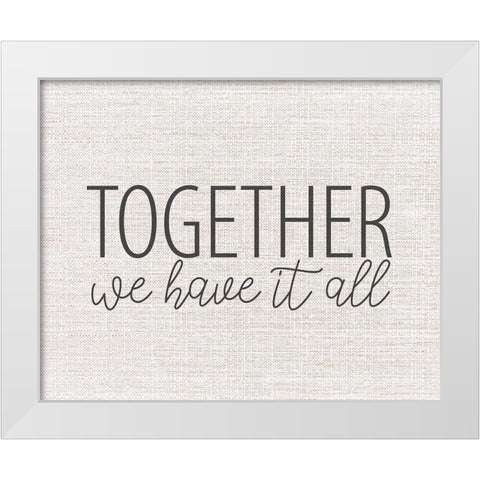 Together We White Modern Wood Framed Art Print by Allen, Kimberly