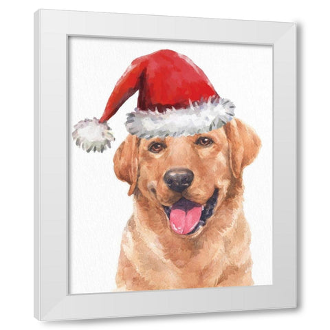 Yellow Lab Lights White Modern Wood Framed Art Print by Allen, Kimberly