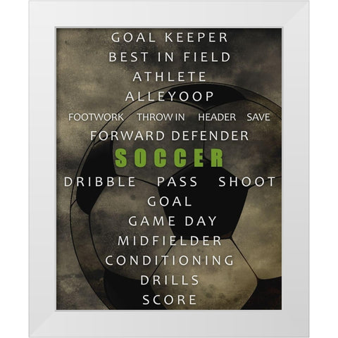 Soccer White Modern Wood Framed Art Print by Allen, Kimberly