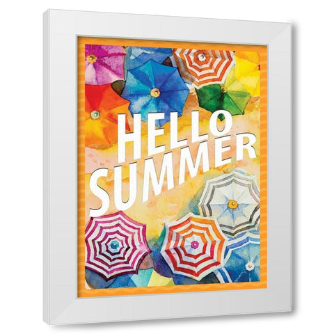 Hello Summer 1 White Modern Wood Framed Art Print by Allen, Kimberly