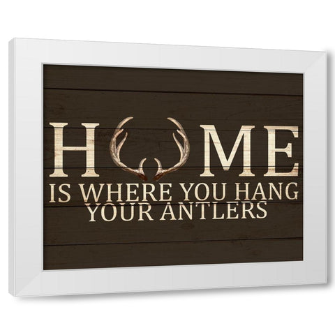 Home Antlers White Modern Wood Framed Art Print by Allen, Kimberly