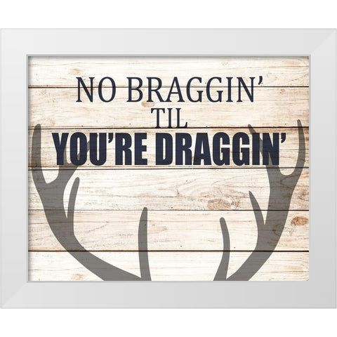 No Braggin White Modern Wood Framed Art Print by Allen, Kimberly