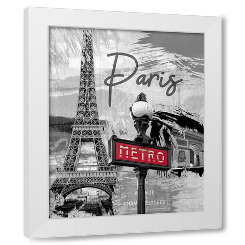 Paris Metro White Modern Wood Framed Art Print by Allen, Kimberly
