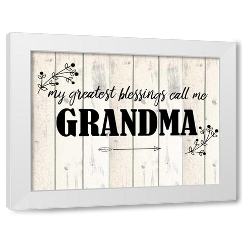 Call Me Grandma White Modern Wood Framed Art Print by Allen, Kimberly